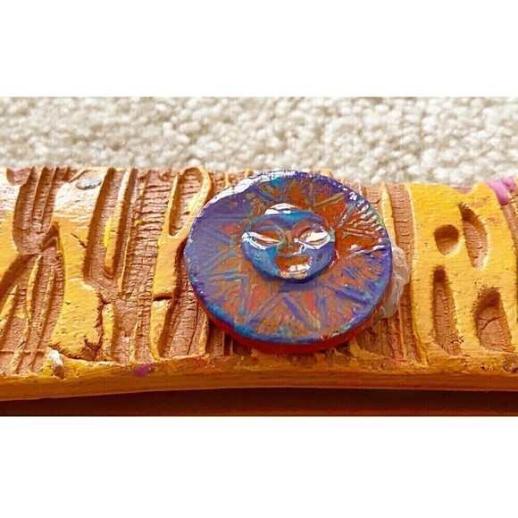 Tucson Santa Fe Accent Mirror Yellow Pueblo Sun Artisan Handmade Wall Boho - Picture 6 of 11